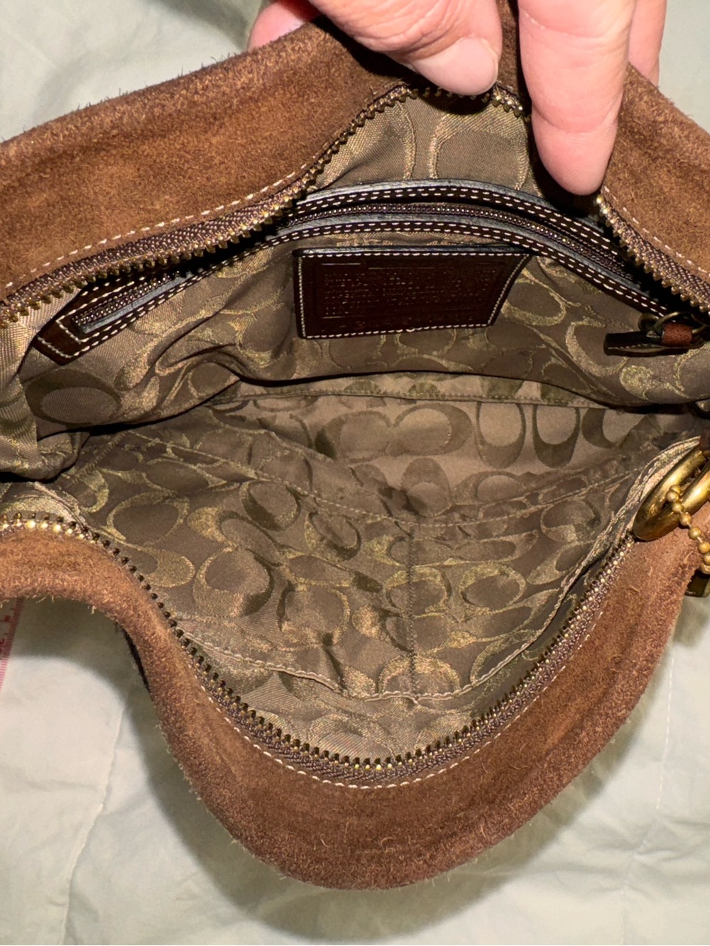 Coach Vintage Brown Suede Bucket Shoulder Bag - Picture 5 of 13